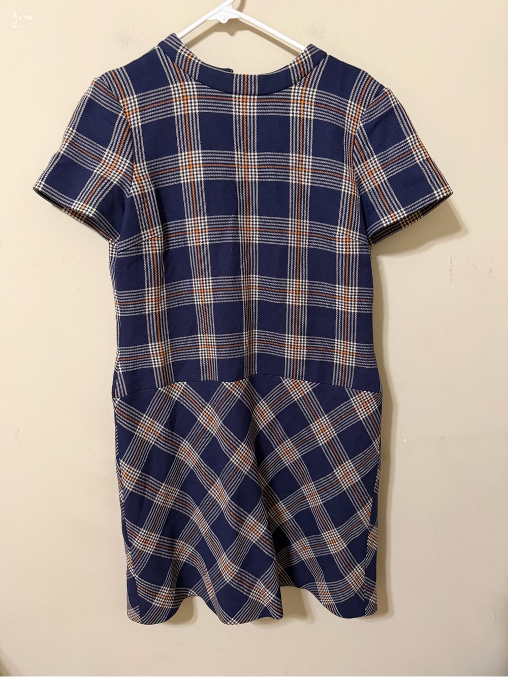 Brooks Brothers Navy Plaid Short-Sleeve Mini Dress nwot stunner heavy quality
